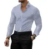 2025 Nova Moda Casual Versátil Elegante de Alta Qualidade Camisas Masculinas de Manga Longa com Estampa 3D para Exportação Europeia e Americana