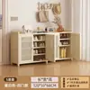 Zapatero Vertical de Alto Estilo para la Entrada Exterior, Zapatero Doméstico Estrecho de Múltiples Capas con Puertas para Uso en el Pasillo
