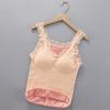 Popular chaleco térmico de hada oso, sin costuras, cuello en V, tirantes, forro polar, ropa interior engrosada con almohadilla en el pecho, ropa interior básica