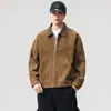 Chaqueta de Trabajo Detroit Americana Retro con Cuello de Piel de Ante para Hombre, Nueva Outerwear de Otoño 2026 de Corte Holgado para Hombre