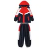 Casaco corta-vento para Ensino Fundamental Uniforme Escolar Conjunto de Três Peças Outono/Inverno Uniforme de Jardim de Infância Espessado com Veludo Reunião Esportiva Infantil Uniforme de Turma