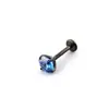 Aretes de Titanio F136 con Circonita Negra Chapada, Piercings de Labio, Barra de Rosca Interna G23, Joyería para Perforación de Cartílago