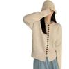 Suéter de Punto de Manga Larga con Botones de Colores Estilo Coreano, Cuello Redondo para Mujer, Top de Otoño, Estilo Perezoso, Cárdigan Holgado y Elegante