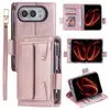 Aplicable a Funda de Cuero Duo para iPhone Teléfono Plegable Samsung Z Fold8 Billetera para Monedas Portatarjetas Soporte Funda Protectora