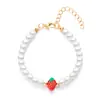 Moda Europea y Americana Nuevo Traje de Fresa Collar Simple de Verano Pequeño Fresco Pulsera de Cuentas de Cerámica Suave para Mujer