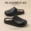 Pantuflas de Algodón con Carcasa de EVA Impermeable Hamuding para Mujer, Pantuflas Cálidas de Felpa de Algodón Antideslizantes para Interior de Hogar Otoño e Invierno para Hombre
