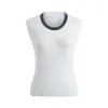 Nuevo Estilo Verano 2026 Chaleco de Punto sin Mangas de Cuello Redondo para Mujer con un Toque de Lujo, Adorno de Pedrería de Alta Calidad, Top de Moda y Elegante