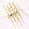 Pulsera de Ojo Dorada Retro Estilo Griego Que No Se Desvanece, Moderna y Elegante, Pulsera de Acero de Titanio Doble Capa para Palma de Ojo del Diablo