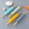 Mini rodillo de silicona para el hogar Rodillo pequeño para niños Rodillo antiadherente para hornear Masa para dumplings Palo de harina