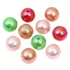 Nuevas Cuentas Redondas de Acrílico de 16 mm, Coloridas, con Forma de Concha, Piel Arrugada, Recubrimiento UV, Agujero Pasante, Cuentas Sueltas para Llavero DIY, Cadena de Teléfono Móvil
