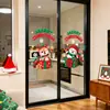 Adhesivos Estáticos Navideños para Ventanas Dibujos Animados Reno Muñeco de Nieve Caja de Regalo Tienda de Cristal Escaparate Atmósfera Festiva Pegatinas Decorativas