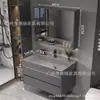 Gabinete de Baño Moderno de Lujo Ligero con Lavabo Integrado de Roca Nano, Juego de Gabinete de Lavabo de Baño con Lavabo Integrado