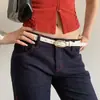 Cinturón Delgado de Color Sólido Estilo Coreano para Mujer, Diseño de Nicho de Alta Gama con Lazo, Cinturón en Capas para Combinar con Vestidos y Jeans, Accesorio Decorativo