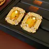 Aretes de Flor de Diamante Vintage de Segunda Mano Collar Cadena para Clavícula de Lujo Accesible Joyería de Alto Nivel Estilo Palacio Set de Joyería para Mujeres