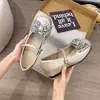 Sapatos Plataforma Mary Janes Femininos com Strass para Saias 2026 Verão Novo Estilo Coreano Sapatos de Festa Sapatos de Salto Baixo