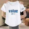 Top corto para mujer de estilo europeo, camiseta blanca de manga corta ajustada de imitación algodón, nuevo estilo de verano 2024, camiseta de moda con hombro normal