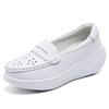 Zapatos de Enfermera de Verano para Mujer Que No Cansan los Pies, Cómodos Suela Suave Antideslizantes Transpirables Versátiles Piel Genuina Antiolor Zapatos Planos Casuales Zapatos de Suela Gruesa