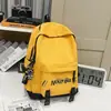 Mochila Casual Simples Estilo Japonês Transfronteiriça, Bolsa Escolar para Mulheres, Versão Coreana, Cor Sólida, Mochila Estilo Casal, Estilo Ins para Alunos do Ensino Médio