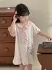 Bata Anmeiya para niñas ropa para padres e hijos vestido de verano bata de encaje Tencel Lyocell Anyang fabricantes de ropa para niños