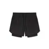 Pantalones cortos de running y fitness para hombre, talla europea, de nailon elástico en cuatro direcciones, corte ajustado, con forro interior, para deportes y actividades al aire libre