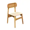 Restaurante Estilo Coreano, Cafetería y Pastelería, Asientos en Cabina, Sofá Contra la Pared, Estilo Madera Natural, Sillas de Ratán Casuales, Mesa de Pizarra de Madera Maciza