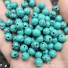 Cuentas Redondas de Turquesa Imitación Cuentas Sueltas de Jade Imitación 6 a 30 mm Accesorios para Joyería de Turquesa Cuentas Hechas a Mano Cuentas de Jade para DIY