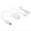 Adaptador HD a VGA 1080P HD a VGA con Audio Fuente de Alimentación Cable Adaptador HD