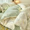 Conjunto de cama de quatro peças de algodão puro Nantong Home Textiles, 60 unidades, lençóis de algodão de três peças, capa de edredom, lençóis com elástico, inverno para mães e bebês