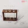 Vaso de Vidro Tubo de Ensaio Simples Nórdico Ornaments Criativos Estrutura de Madeira Recipiente para Plantas Hidropônicas Decorações de Mesa para Casa