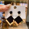 Pendientes elegantes, retro, de lujo y ligeros con costuras de diamantes, nuevos y sencillos, estilo Hong Kong, exagerados, de aguja de plata S925.