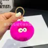 Lindo Pelo de Conejo Rex Imitación Bola Pequeña de Pelo Colgante Llavero Celebridad de Internet Peluche Bola Pequeña de Carbón Colgante Llavero
