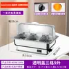 Estufa de Buffet de Autoservicio de Acero Inoxidable Estufa de Buffet con Calefacción Eléctrica Estufa Calentadora Visible con Tapa Abatible Estufa de Desayuno para Comedor de Hotel Olla Calentadora