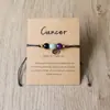 12 Pulseiras de Signos do Zodíaco, Pulseiras de Pedra Natural, Pulseiras Trançadas Ajustáveis, Pingentes, Pedra Olho de Tigre Ametista