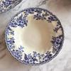 Comercio exterior pedido original Británico Original JBS Cerámica Azul y Blanca Estilo Chino y Occidental Color Bajo Esmalte Plato para Filete Plato de Cena Bol para Postre Hogar