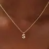 El Collar con Letra Más Vendido de Amazon con Diamantes, Exportación Personalizada Chapado en Cobre con Oro Real de 14K, Cadena para Clavícula, Regalo de Moda para Fiestas
