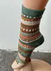 Calcetines Gruesos Vintage de Caña Media para Otoño e Invierno para Mujer Calientes de Algodón de Xinjiang Estilo Étnico Calcetines Maillard Calcetines Apilados Calcetines Zhuji
