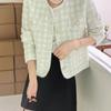 Estilo Chanel Tweed Francés 2025 Principios de Primavera Nuevo Suave y Dulce Rosa Conjunto de Dos Piezas Cardigan Francés Falda Línea A