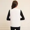 Outono e Inverno 2025 Novo Colete Quente de Cor Pura Moda para o Dia a Dia Cardigan com Enchimento de Seda Colete sem Mangas Top para Mulheres
