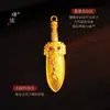 Tienda de Oro Puzuo Mismo Estilo Arena Dorada Accesorios DIY Colgante Collar Espada de Siete Estrellas Incrustada de Diamantes Colgante Espada Rostro de Bestia Codiciosa