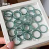 Anillo de Jade Azul Natural para Mujer, Anillo Sencillo Tipo Hielo, Anillo Sencillo de Jade para Hombre, Dedo Meñique Alto Hielo y Alta Transparencia