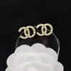 Pendientes de alta calidad para todo tipo de atuendos, pendientes de moda para hombres y mujeres, letras de pedrería, todo a juego, pasador de plata s925, accesorios de aleación