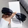 Óculos de Sol Europeus e Americanos Sem Aro para Mulheres, Estilo Jennie de Alta Qualidade Proteção Solar Óculos de Sol Anti-UV para Fotografia de Rua de Garota Popular