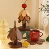 Muñeco de Nieve Árbol de Navidad Esterilla Aislante Mesa de Comedor Adornos de Gama Alta Creativo Madera Maciza Esterilla Antiescaldado Plegable Posavasos Esterilla para Tazón