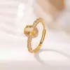 Yi Lu Yin Anillo de Plata de Ley S925 Chapado en Oro Cristal Amarillo Cuadrado Geométrico Personalidad Moda Simple Exquisito Abierto Ajustable