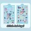 [Colección] Stitch de Dibujos Animados Mickey Minnie Historia de Carreras Pegatina Transparente de PET Pegatina Decorativa Creativa
