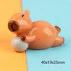 Micro paisagem decoração criativa bonito capabala capivara boneca artesanal resina artesanato carro decoração de mesa