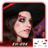 2025 Novos Adesivos de Tatuagem de Halloween Transfronteiriços Adesivos de Cicatriz para Rosto à Prova d'Água Adesivos de Cicatriz Engraçados de Terror de Halloween