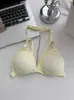 888 # Camisola Sexy de Verão para Menina, Cor Sólida, Costas Vazadas, Peça Única Única com Bojos