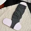 Chinelos de Verão Estilo Ballet com Dedos à Mostra, Chinelos, Meias para Panturrilha até o Meio da Panturrilha, Meias Longas de Tubo com Efeito Emagrecedor