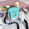Cartoon Canvas Small Bag Mulheres 2023 Novo estilo japonês macio menina Crossbody Bag Coelho pequeno impresso bolsa de ombro bonito